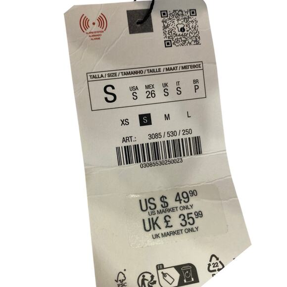 ZARA Bubble hem mini skirt White Size small NEW - Picture 8 of 14